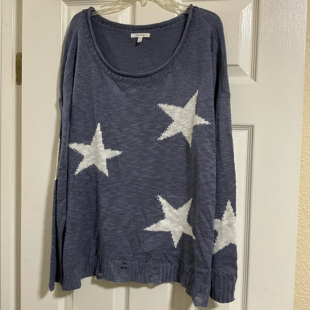 Maurices Navy Knit Stars Top